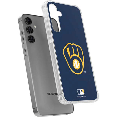 MLB Milwaukee Brewers - Solid Distressed Galaxy S24 Plus Clear Case